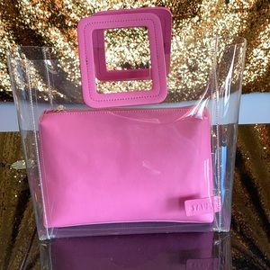 New STAUD Shirley Leather & PVC Tote Bag